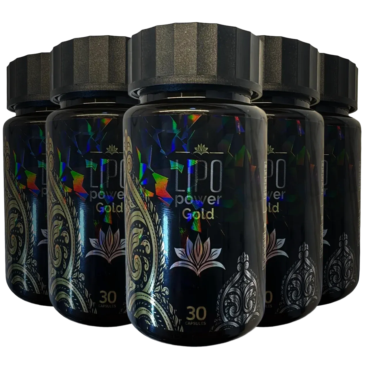 Kit com cinco frascos Lipo Power Gold